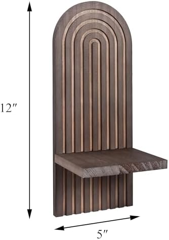 Yorkmills Sconces Wall Decor Set of 2, Wall Candle Holder Brown Wall Art - Image 6