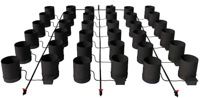 AutoPot 36 Pot GeoPot Systems with 3 Gallon Fabric Pots - Self-Watering, Gravity-Fed Hydroponic Indoor Systems (36Pot with No Tank) Black