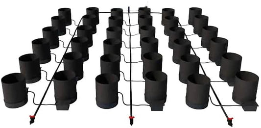 AutoPot 36 Pot GeoPot System with 5 Gallon Fabric Pots - Self-Watering, Gravity-Fed Hydroponic System (36Pot with No Tank) Indoor, Black