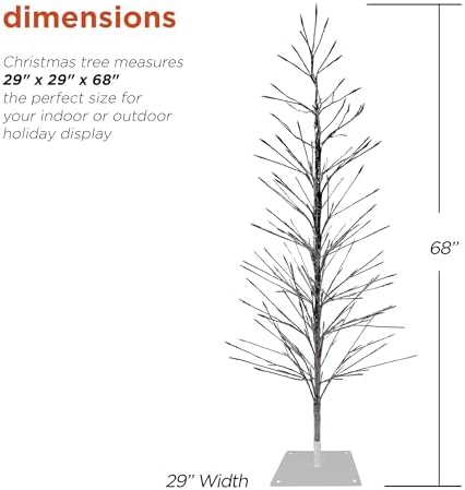 Alpine Corporation 60" Tall Artificial Christmas Tree, 180 Multi-Colored LED Lights, Indoor Outdoor Plug-in Holiday Decoration or Lawn Display, Silver - Image 5