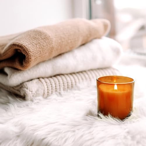 SHOWIN 10 OZ Thick Candle Jars for Making Candles 15 Pcs, Empty Jars with Wood Lids for Candle Making, Sample Container, Clear Orange - Image 5