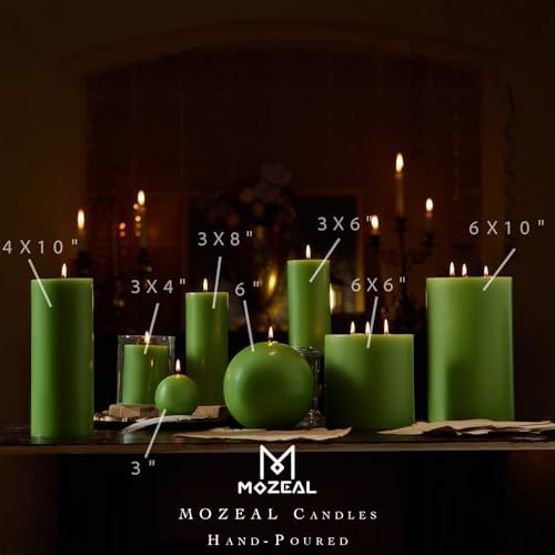 MOZEAL Hand-Poured, 3 Inch Lime Green Round Ball Candles - Elegant Lime Green Round Pillar Candles Set of 3, Dripless, Unscented, Smokeless, Ideal for Spring Celebrations. - Image 5