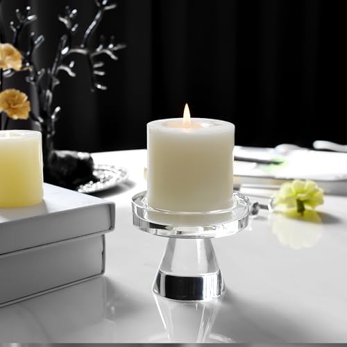 Crystal Taper Candle Holders, 3 Inch Tall Crystal Decorative Candle Stand Centerpiece for Table Wedding Dinning Party - Image 6