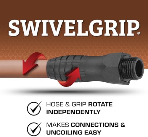Flexzilla Colors SwivelGrip Garden Hose 5/8 in. x 25 ft., Lightweight All-Weather Water Hose, Durable and Flexible, Leak-Free Connections, Red Clay - Image 3