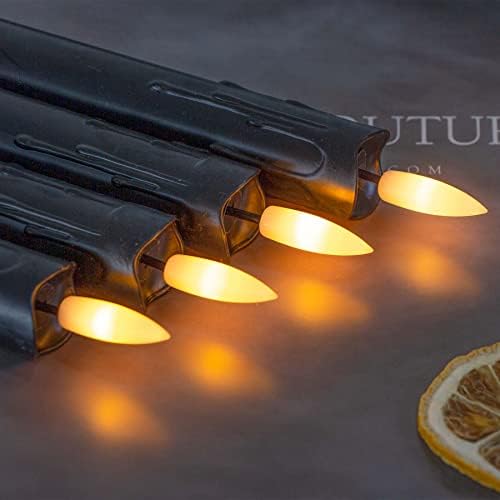 Flameless Flickering Taper Candles Two Remote, 7.5 Inch Black Battery Operated LED Window Candles Timer,Set of 8 Plastic 3D-Wick Dripping-Wax Effect Flameless Candlesticks(0.86”Dia,Warm Fire) - Image 3