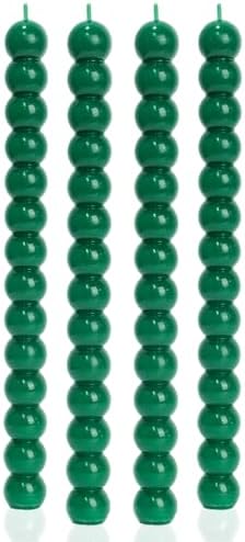 MAITREYA Green Taper Candle Sticks Christmas Candles for Decoration Weddings Party Church-Unscented Dripless Candles,Set of 4,10inch(Dark Green-D) by MAITREYA
