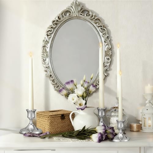 Candle Holders, 6 Pcs Silver Candlestick Holders Set, Silver - Image 4