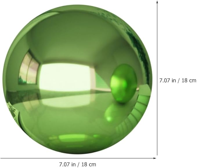 Abaodam Stainless Steel Gazing Ball, Reflective Mirror Polished Garden Globe 7.07inch, Green Decorative Sphere for Yard Outdoor Decor, Unbreakable Metal Gazing Globe for Garden Decoration Ornament