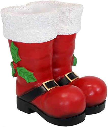 Sunnydaze Santa Boots Decor - Nostalgic Christmas Decorations - Santa Claus Decor - Indoor or Outdoor Christmas Statues - 13" by SunnydazeDecor