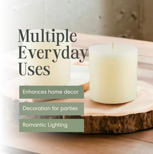 Mister Candle Non Scented Pillar Candle, Unscented 4 x 4 Inch Candles (Set of 2) Hand Poured Ivory Unscented Candles for Home Decor, Premium Wax, Smokeless & Dripless, 80 Hour Burn Time - Image 5