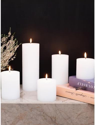 CANDWAX 3x4 inch Pillar Candles Set of 3 – Unscented Dripless Rustic White Candles for Wedding Decor, Events, Centerpieces - Image 6