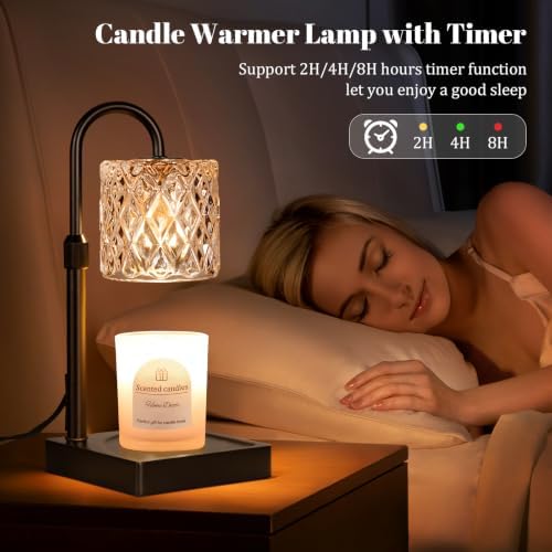 Black Candle Warmer Lamp with Timer -Wax Melt Warmer for Jar Candles - Image 6