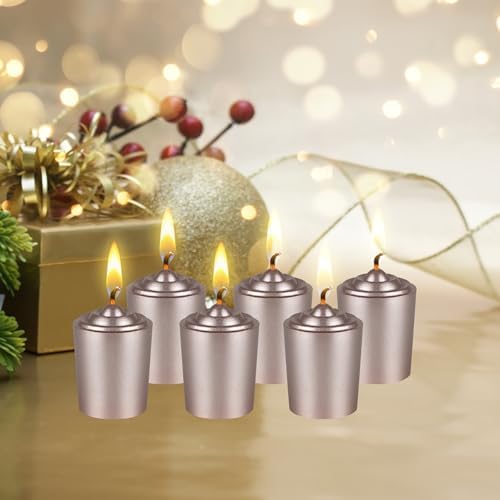 Mega Candles 12 pcs Unscented Rose Gold Votive Candles, Hand Poured Wax Candle 15 Hour 1.5 Inch x 2.25 Inch, Home Décor, Wedding Receptions, Centerpieces, Occasions, Events, Festivities, Meditations - Image 4