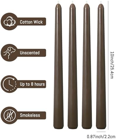Viyffo Taper Candles, 10 Inch, 4 Pack, Hazelnut Brown – Unscented - Image 5
