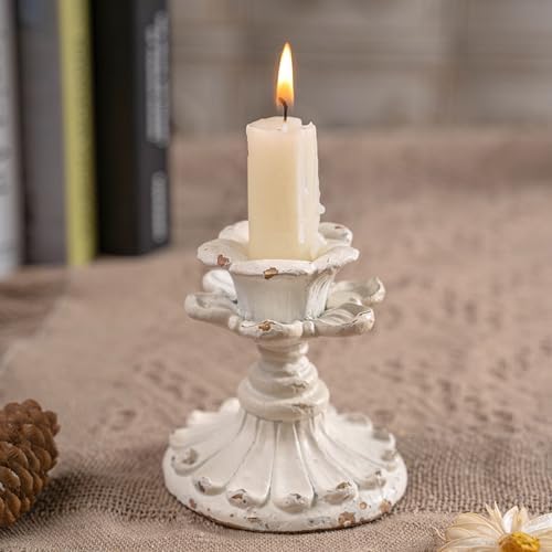 SOFE Resin Small Taper Candle Holders Set of 2, Candle Stick Holder Vintage - Image 3