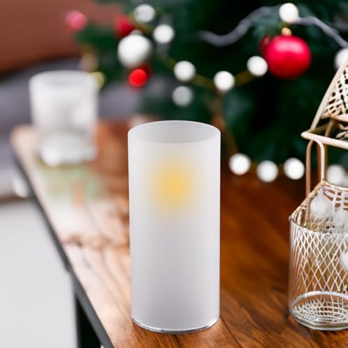 WGVI Hurricane Candle Holder Sleeve, W: 4", Ht: 10", Frosted Glass Cylinder Open Both Ends, Chimney Tube Shade, 6 Pieces - Image 7