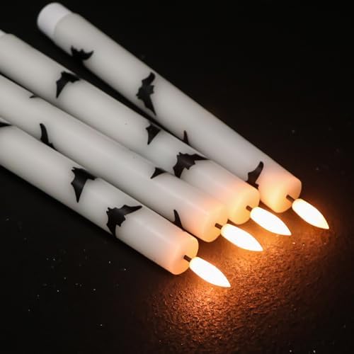 Bats Decal Flameless LED Taper Candles with Remote and Timer - Image 6