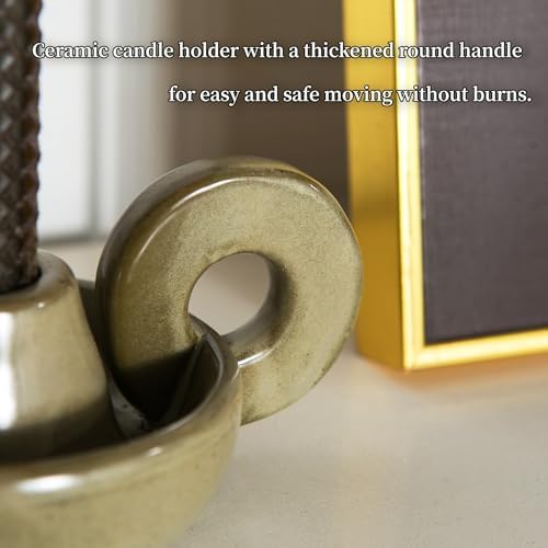 Candle Holder Ceramic Candlestick Holder, Candlelight Stand for Spell Candles, Taper Candles, and Incense, Halloween Christmas Dining Room Home Decoration Display - Image 7