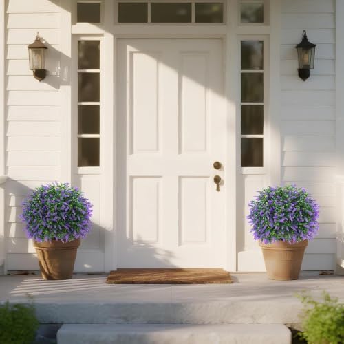 Set of 2 Artificial Boxwood Topiary Ball with Ground Spike, 25" - Image 2