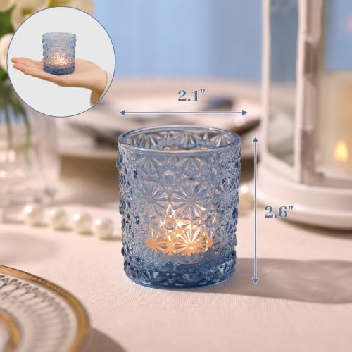 Lanttu 36 Pack Blue Votive Candle Holder 2.2ʺ*2.6ʺ Tealight Candle Holders - Image 2