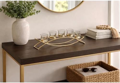 Seraphic Centerpieces for Tables, Dining Room Candle Holder Decor, Gold - Image 3