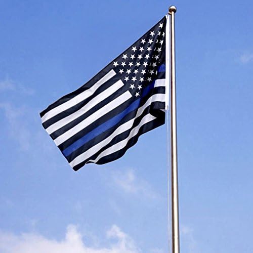 Shop72 3x5 American Flag with Thin Blue Line Dedicated to Police, Allegiance to USA, American Flags for Outside, Our Allegiance To Freedom, Heavy Duty Banner, Bandera De Estados Unidos