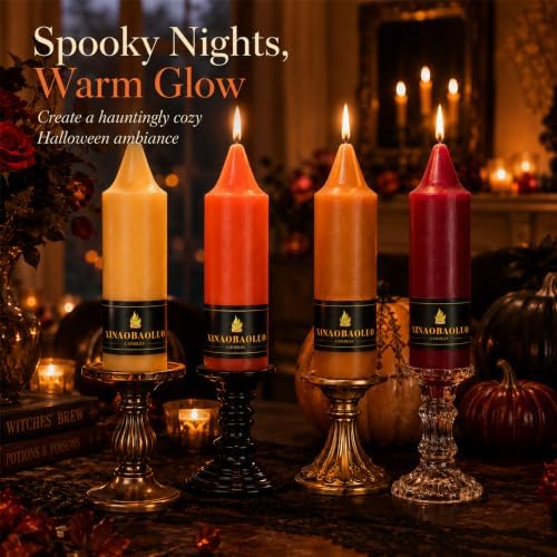 5 Inch Short Taper Candles Unscented 4 Pack Autumn Harvest Thanksgiving - Image 6