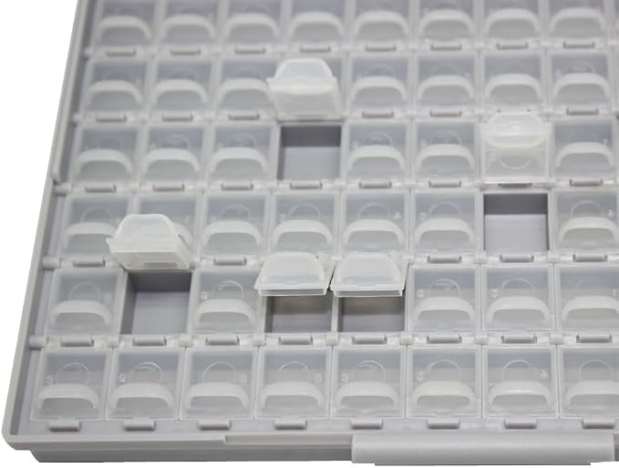 AideTek Box-all Enclosure for Surface Mount Components 1206 0805 0603 0402 0201 Size+ 198 White Labels 144 Compartments with Lid Hold up to 300pcs 1206 Resistor Capacitor