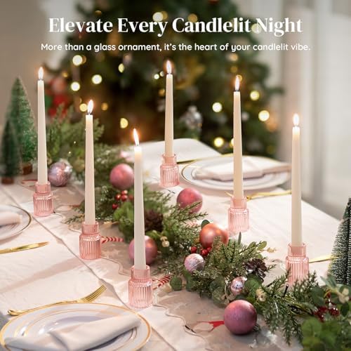 Glasseam Taper Candle Holders Bulk: 10 Pcs Small Candlestick for Valentine - Image 3