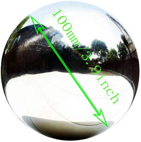 Stainless Steel Gazing Ball, Mirror Polished Hollow Ball Reflective Garden Sphere, Floating Pond Balls Seamless Gazing Globe for Home Garden Ornament Decorations (10CM X 2PCS)
