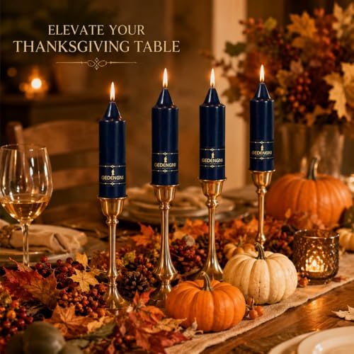 Candlesticks Short Taper Candle,5inches Navy Blue Candle Sticks Dripless Tapered Candles for Home Decor Weddings Festive Party Holiday - Image 6