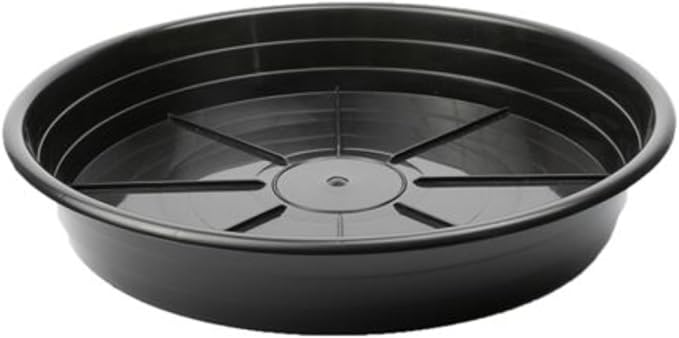 SUNPACK Premium Plastic Plant Saucer, Black, 16" Inside Diameter (Pack of 10) - Protects Surfaces, Carpet and Wood Floors - Fits All Planters with 16" Bottom Diameter