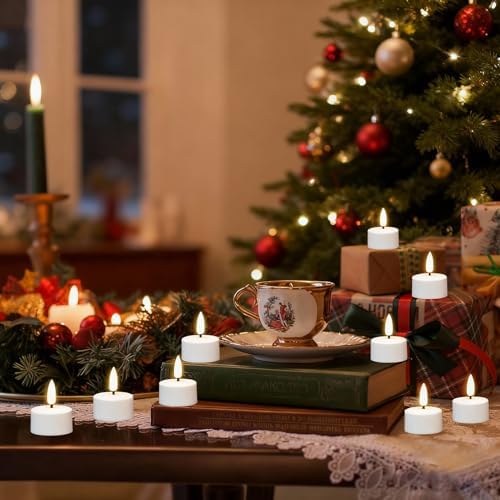 GenSwin Rechargeable Tea Lights Candles Remote Timer Charging Base White - Image 2