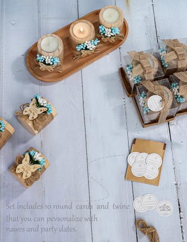 10 Piece Wooden Butterfly Tealight Candle Holder for Baby Shower Favor for Guests, Baby Boy Christening Return Gifts, Baby Boy Gender Reveal Gifts, Christening Party Gift for Guests.(Blue) - Image 5