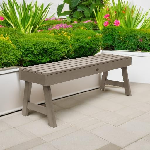 Highwood Weatherly Picnic Garden Bench, 4 Feet, Woodland Brown
