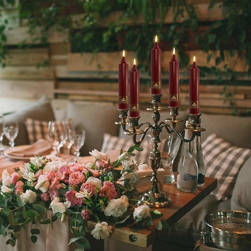 Red Taper Candle Candle Sticks, 7 Inch Mini Pillar Candles, 4PCS Handmade Unscenteds Candlesticks for Festive, Party, Spell, Wedding, Home Decor - Image 5