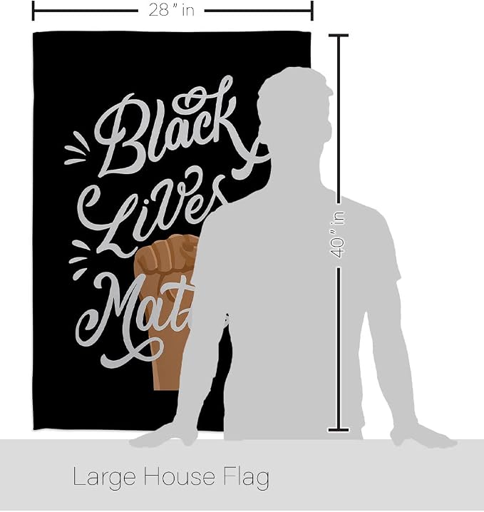 Black Lives Matter Stop Racism House Flag Pack Support Cause BLM Anti Revolution Movement Equality Social USA Applique Decoration Banner Small Garden Yard Gift Double-Sided, 28"x 40", Made in 28 X 40