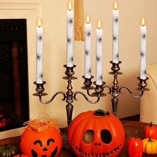 Wondise Spider Halloween Flameless Taper Candles with Remote & Timer - Image 3