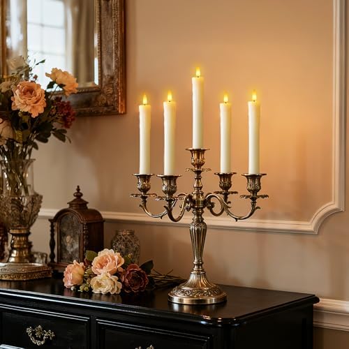 7 Inches Dripless Flameless Taper Candles with Remote Timer Dimmer, Real Wax Battery Candlesticks, 3D Flame Fake Candlesticks for Home Wedding Christmas Decor, Ivory, 6 Pcs - Image 4