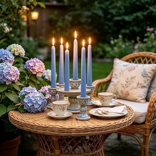 Dusty Blue Taper Candles for Home Decoration, 20 Pack 10 Inch Unscented Dripless Candlesticks for Dinner Party - Image 4