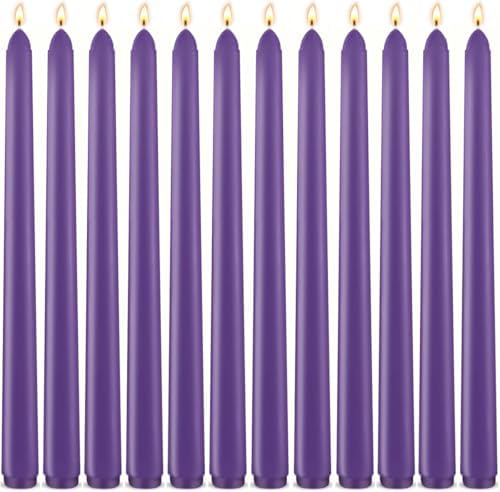 12 Pack 10 Inch Royal Purple Taper Candles by SihuidaInspiredbyLove