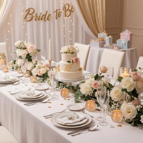16Pcs Gold Votive Candle Holders | Polka Dot Round Glass | Wedding Decor - Image 6