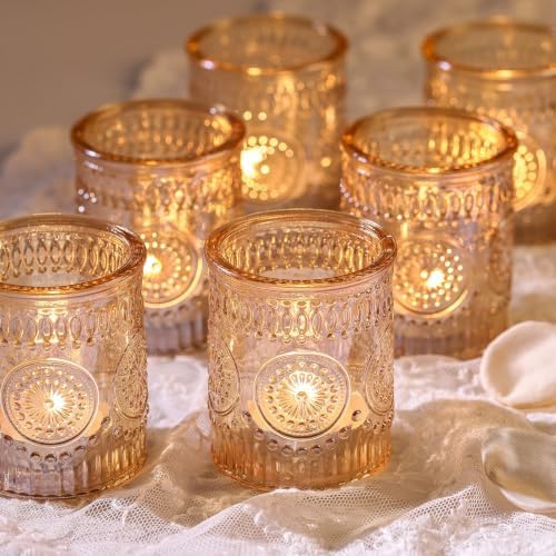 Lanttu 12 Pcs Gold Votive Candle Holder 2"x2.56" Tea Lights Candle Holders by Lanttu
