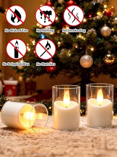 Rechargeable Flameless Tea Light Candles with Timer Remote, 1.7"x2.5" Acrylic Small Votive Electric LED Candles Battery Operated for Halloween Christmas Wedding Decor (Pack of 6, White) - Image 4