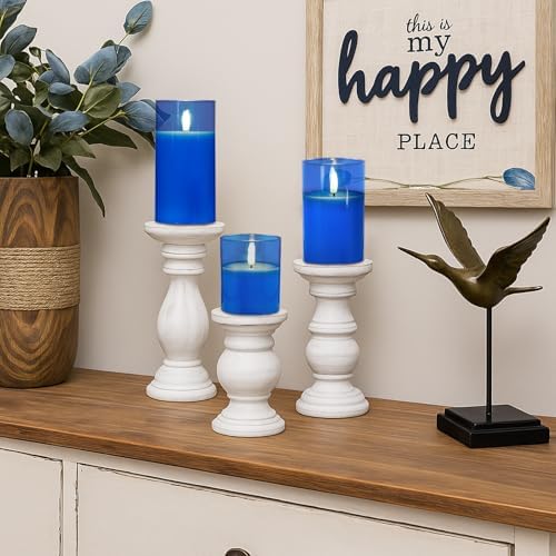 Amagic Blue Glass Flameless LED Candles Battery Operated with Remote Timer - Image 7