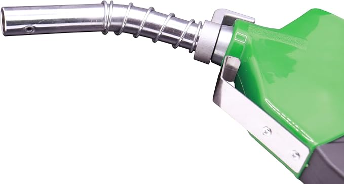 3/4" Inch Green NPT Automatic Shut-Off Fuel Nozzle,Fuel Hose Swivel,High Flow,BP Hand Guard,Hanging Hook 13/16"Spout,16GPM,Fuel Transfer Pump Diesel Gasoline Nozzle,Cold Weather Applications