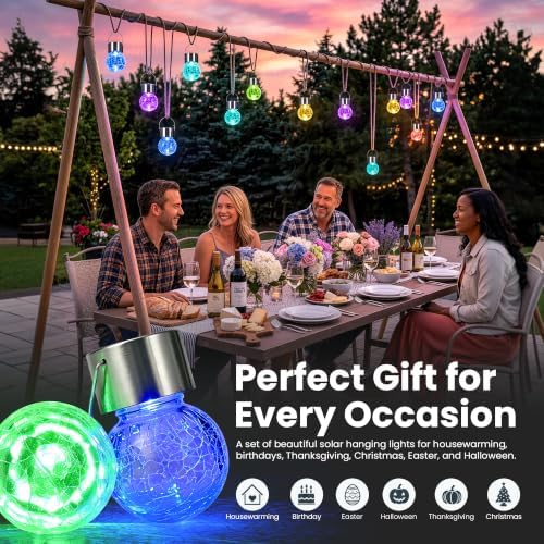SOLPEX Solar Hanging Lanterns Solar Christmas Lights Outdoor Ornaments 16Pc - Image 7