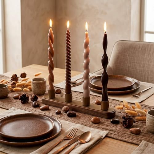 Nuanchu 4 Pcs Twisted Taper Candles,9.84 Inch,Pure,Neutral - Image 4