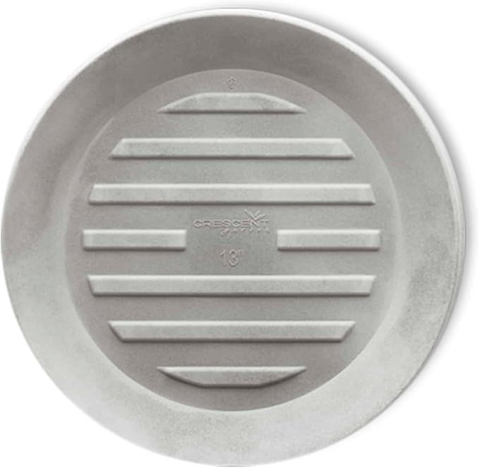 Crescent Garden Universal Round Planter Saucer, Durable Drainage Dish for Plant Pots, Heavy-Duty Plastic Plant Saucer, Indoor & Outdoor Plant Trays - Concrete Color (18.5" Inner, 23.5" Outer)
