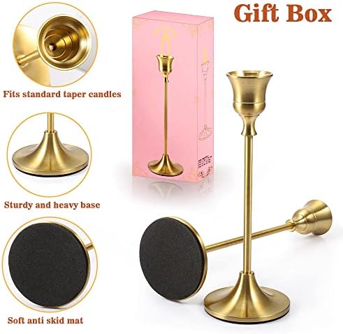 Candlestick Holders Taper Candle Holders - Gold Candlestick Holder Set of 6 Candle Stick Holders kit Classic Decorative Candle Stick for Christmas, Wedding, Party, Dinner Tables,Home Décor - Image 4